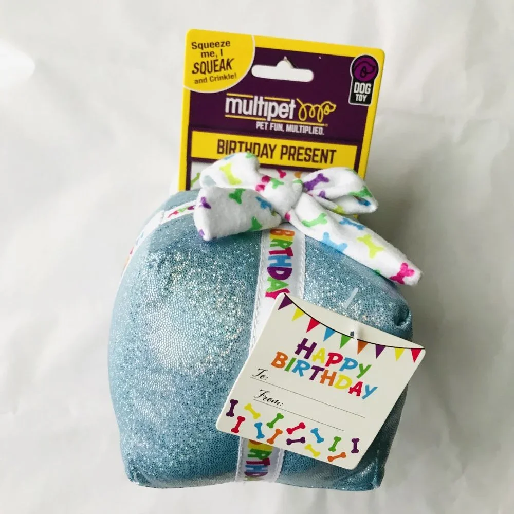 Dog Multipet Birthday Present Dog Toy Plush Squeaker Crinkle 4